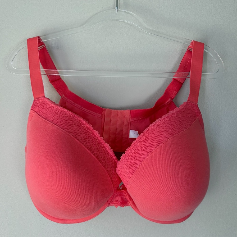 Cacique 42F Bright Coral Boost Plunge Bra